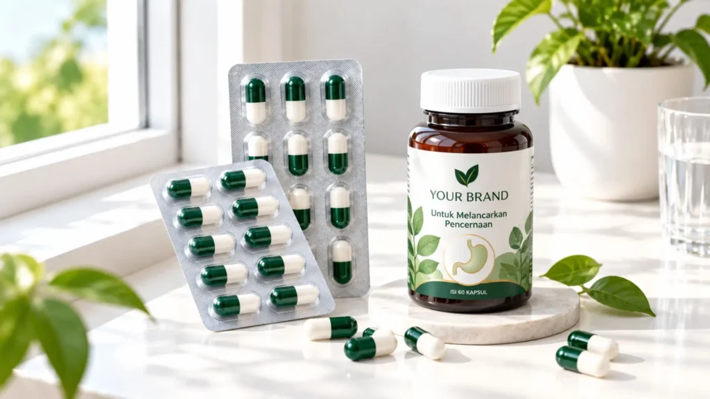 Maklon Produk Herbal Kapsul untuk Pencernaan Ini Bahannya